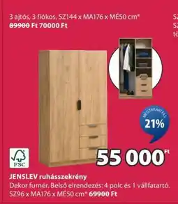 JYSK JENSLEV ruhásszekrény ajánlat