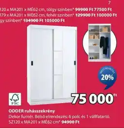 JYSK ODDER ruhásszekrény ajánlat