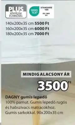 JYSK DAGNY gumis lepedő ajánlat