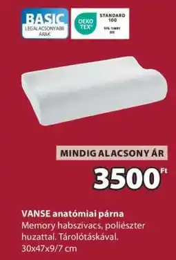 JYSK VANSE anatómiai párna ajánlat