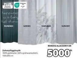 JYSK ZUHANYFÜGGÖNYÖK ajánlat