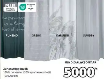 JYSK ZUHANYFÜGGÖNYÖK ajánlat
