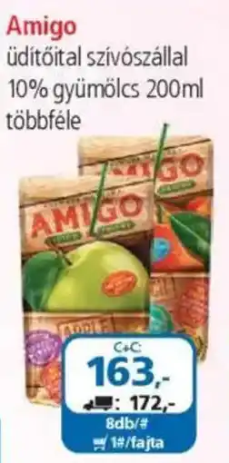 ÁRKLUB Amigo üdítőital szívószállal 10% gyümölcs ajánlat