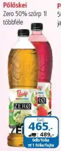 ÁRKLUB Pölöskei Zero 50% szörp ajánlat