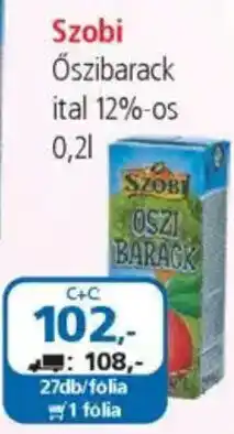 ÁRKLUB Szobi Őszibarack ital ajánlat