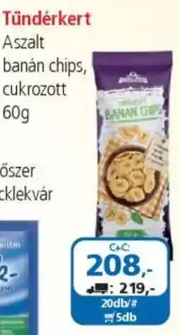 ÁRKLUB Tündérkert Aszalt banán chips, cukrozott ajánlat