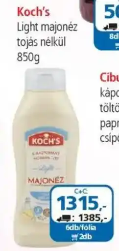 ÁRKLUB Koch's Light majonéz tojás nélkül ajánlat