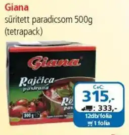 ÁRKLUB Giana sűrített paradicsom ajánlat