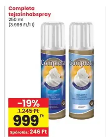 Interspar Completa tejszínhabspray ajánlat