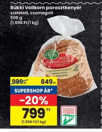 Interspar Bükki Vollkorn parasztkenyér ajánlat