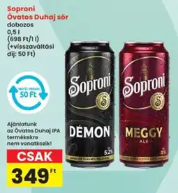 Interspar Soproni Óvatos Duhaj sör ajánlat