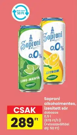 Interspar Soproni alkoholmentes, ízesített sör ajánlat