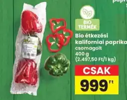 Bio étkezési kaliforniai paprika