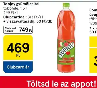 Tesco Topjoy gyümölcsital ajánlat