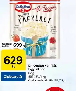 Tesco Dr. Oetker vaníliás fagylaltpor ajánlat