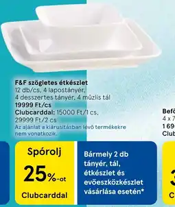 F SpóroljF szögletes étkészlet