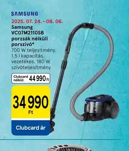 Tesco Samsung VC07M2110SB porszív ajánlat