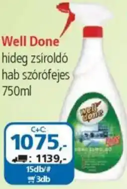 ÁRKLUB Well Done hideg zsíroldó hab szórófejes ajánlat