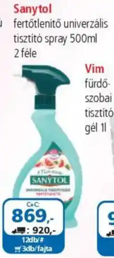 ÁRKLUB Sanytol fertőtlenítő univerzális tisztító spray ajánlat