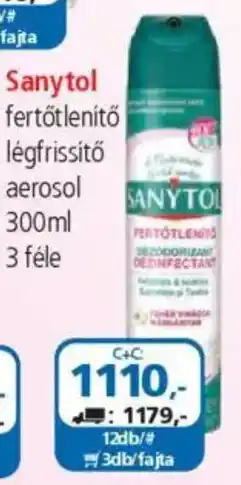 ÁRKLUB Sanytol fertőtlenítő légfrissítő aerosol ajánlat