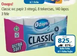 ÁRKLUB Ooops! Classic wc papír 3 rétegű ajánlat