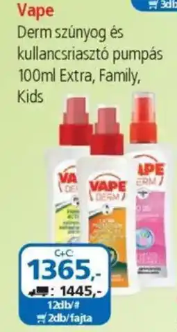 ÁRKLUB Vape Derm szúnyog és kullancsriasztó pumpás ajánlat