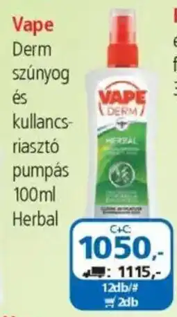 ÁRKLUB Vape Derm szúnyog és kullancs- riasztó pumpás ajánlat