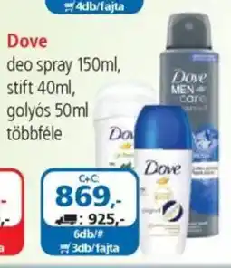 ÁRKLUB Dove deo spray, stift, golyós ajánlat