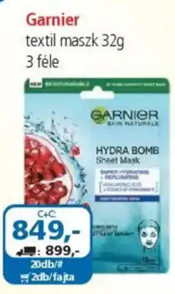 ÁRKLUB Garnier textil maszk ajánlat
