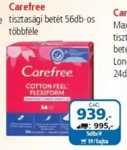 ÁRKLUB Carefree tisztasági betét ajánlat