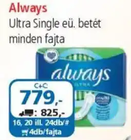 ÁRKLUB Always Ultra Single eü. betét minden fajta ajánlat