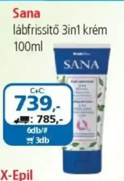 ÁRKLUB Sana lábfrissítő 3in1 krém ajánlat