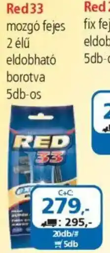 ÁRKLUB Red 33 mozgó fejes 2 élű eldobható borotva ajánlat
