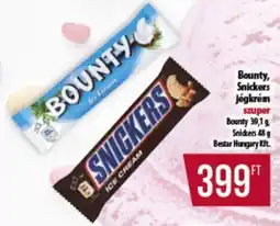 Coop Bounty, Snickers jégkrém ajánlat