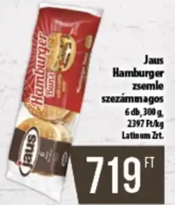 Coop Jaus Hamburger zsemle szezámmagos ajánlat