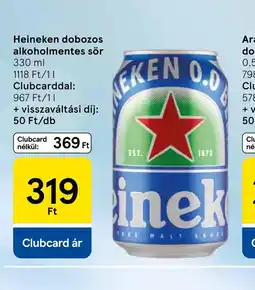 Tesco Heineken dobozos alkoholmentes sör ajánlat