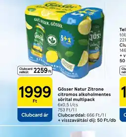 Tesco Gösser Natur Zitrone ajánlat