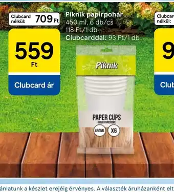 Tesco Piknik papírpohár ajánlat