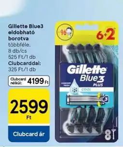 Tesco Gillette Blue3 eldobható borotva ajánlat