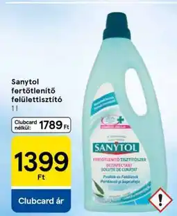 Tesco Sanytol fertőtlenítő felülettisztító ajánlat