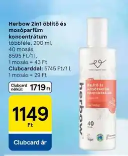 Tesco Herbow 2in1 öblítő és mosóparfüm koncentrátum ajánlat