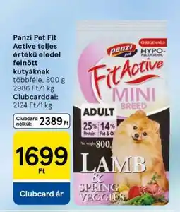 Tesco Panzi Pet Fit Active teljes értékű eledel felnőtt kutyáknak ajánlat