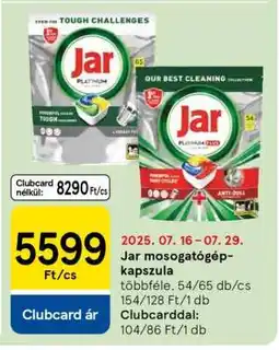 Tesco Jar mosogatógép-kapszula ajánlat