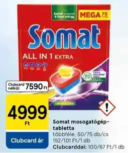 Tesco Somat Mosogatógép Tabletta ajánlat