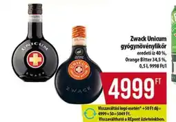 Coop Zwack Unicum gyógynövénylikör ajánlat