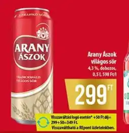 Coop Arany Ászok világos sör ajánlat