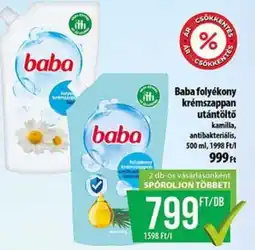Coop Baba folyékony krémszappan utántöltő ajánlat