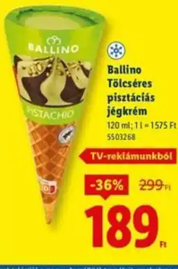 Lidl Ballino Tölcséres pisztáciás jégkrém ajánlat