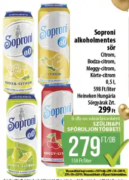 Coop Soproni alkoholmentes sör ajánlat