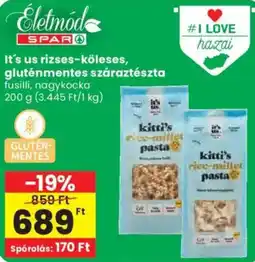 Spar It's us rizses-köleses, gluténmentes száraztészta ajánlat
